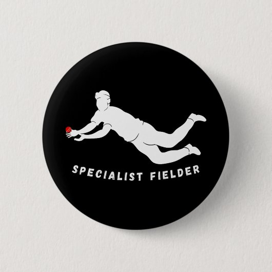 Specialist Fielder Funny Cricket Joke Slip Catchin 缶バッジ (正面)