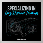 Specializing in Long Distance Hookups Funny Tech ポスター (正面)