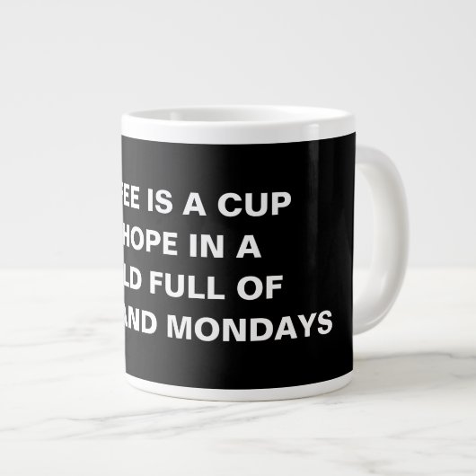 Specialty Minimalist Funny Coffee Quote Mug ジャンボコーヒーマグカップ (正面右)