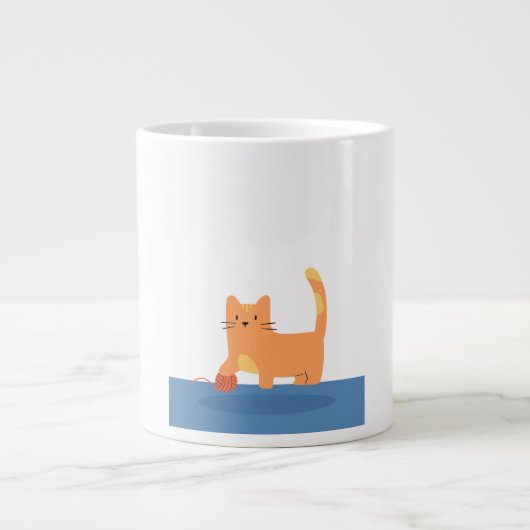 Specialty Mug cat play ジャンボコーヒーマグカップ (正面)