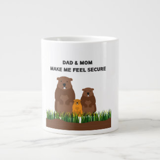 Specialty Mug : Dad & Mom make me feel secured. ジャンボコーヒーマグカップ