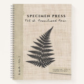 Specimen Press: Fossil Fern Linen Look Organic ノートブック (正面)