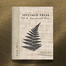 Specimen Press: Fossil Fern Linen Look Organic ノートブック