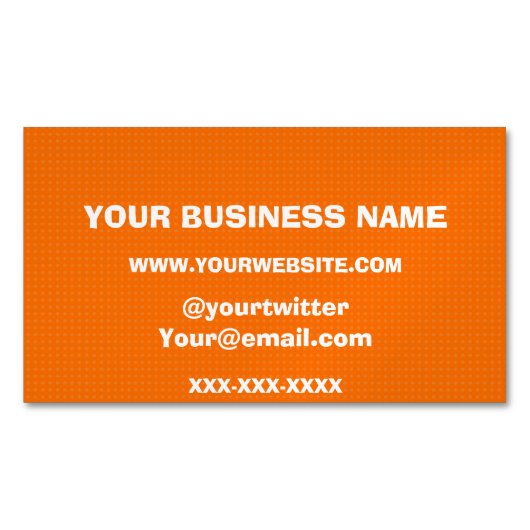 Speck蛍光オレンジパターン マグネット名刺 (正面)