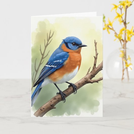 Speckled Bird Scene Card カード (黄色い花)
