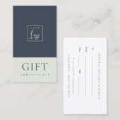Speckled Ceramic Navy Kraftロゴ贈答品証明書 名刺 (正面/裏面)