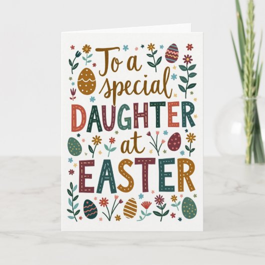 Speckled Easter Egg Daughter Card カード (正面)