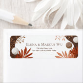 Speckled Stone Earthy Palm Border Return Address ラベル (インサイチュ)