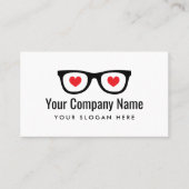 Spectacles with heart logo business card template 名刺 (正面)