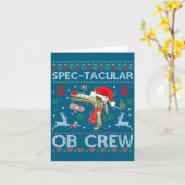 Spectacular Ob Crew Speculum Ugly Xmas Sweater Obg カード (黄色い花)
