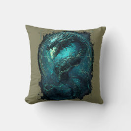 Spectral Coil Cyberpunk Serpent Dark Art クッション