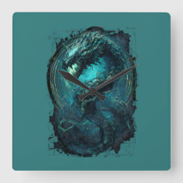 Spectral Coil Cyberpunk Serpent Dark Art スクエア壁時計