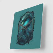 Spectral Coil Cyberpunk Serpent Dark Art スクエア壁時計 (傾斜)