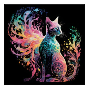 Spectral Holigraphical Cat:エレガンスのプリズム ポスター