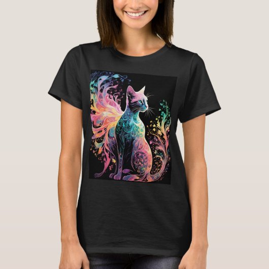 Spectral Holigraphical Cat：エレガンスのプリズム Tシャツ (正面)