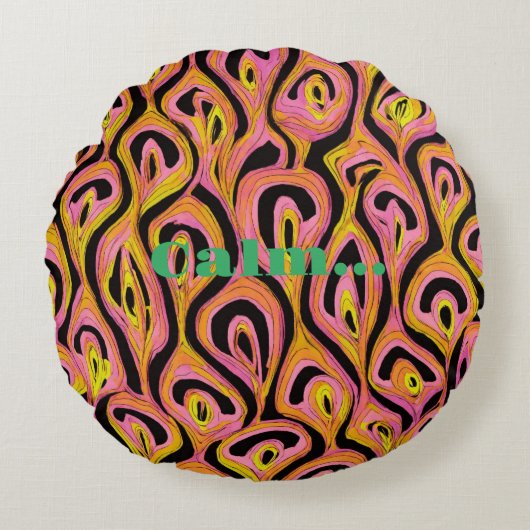 「Spectrum Splash：マルチコールによるラウンド装飾用クッション ラウンドクッション (正面)