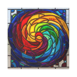 Spectrum Swirl — Stained Glass Metal Wall Art メタルプリント