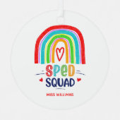 SPEDスクワッドカラフルレインボー メタルオーナメント (正面)