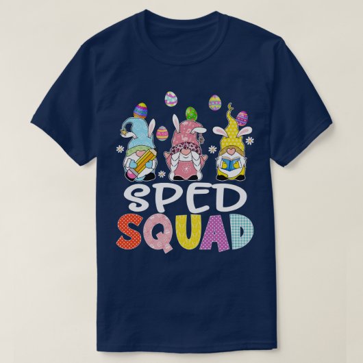 SPEDスクワッドバニー格言ラビットエッグ狩り先生 Tシャツ (デザイン正面)