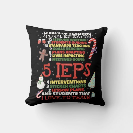 SPEDスクールティおもしろいー特別教育先生 クッション (正面)