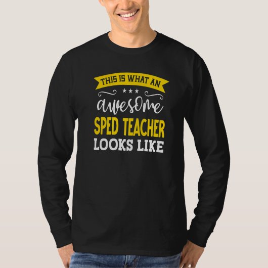 SPED先生役職タイトル従業員おもしろい作業者SPED Tシャツ (正面)