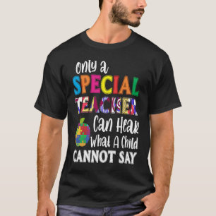 Sped先生特別な子供たち認識度ジグソースピーチ Tシャツ