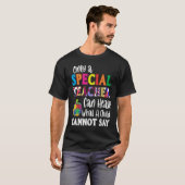 Sped先生特別な子供たち認識度ジグソースピーチ Tシャツ (正面フル)