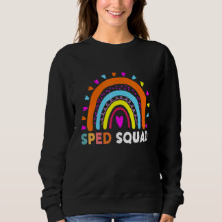 Sped Crew Rainbow Special Education Teacher Back T スウェットシャツ