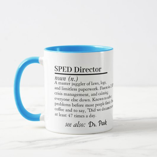 SPED Director Gift Mug with Custom Name マグカップ (左)