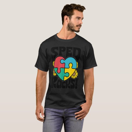SPED Rocks Special Education Teacher Speducator Wo Tシャツ (正面フル)