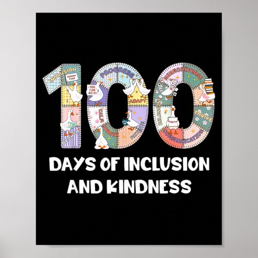 SPED Silly Autism 100 Days School Teacher Goose In ポスター (正面)