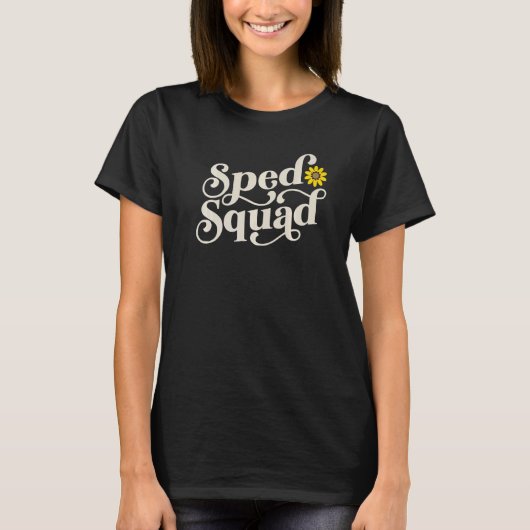 SPED Squad Special Education Teacher Sunflower Ret Tシャツ (正面)