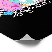 Sped Teacher Squad Floral Special Education Back T ポスター (角)