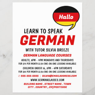 Speech Balloon, German Language Course チラシ