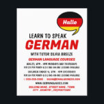 Speech Balloon, German Language Course チラシ<br><div class="desc">Speech Balloon,  German Language Course Advertising Flyers By The Business Card Store.</div>