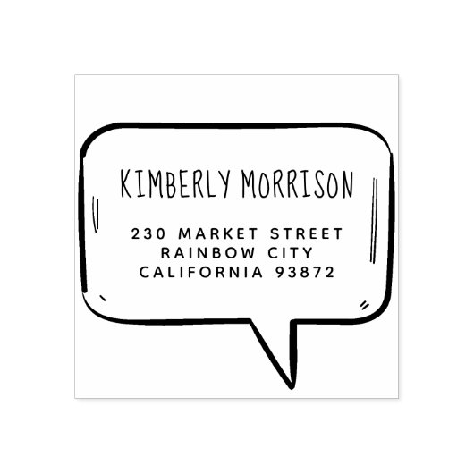 Speech Bubble Name & Address ラバースタンプ (インプリント)