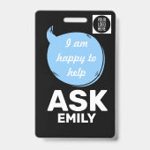 Speech Bubble Volunteer Lanyard Badge – Logo バッジ (裏面)