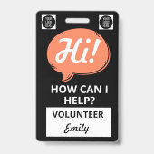 Speech Bubble Volunteer Lanyard Badge – Logo バッジ (正面)