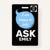 Speech Bubble Volunteer Lanyard Badge – Logo バッジ (裏面)