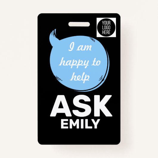 Speech Bubble Volunteer Lanyard Badge – Logo バッジ (裏面)