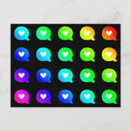 Speech Bubbles I Love Youハートカラフル虹 ポストカード