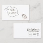 Speech Cloud Tweet Bird Babysiting Childcare Card 名刺 (正面/裏面)