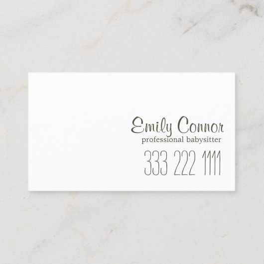 Speech Cloud Tweet Bird Babysiting Childcare Card 名刺 (裏面)