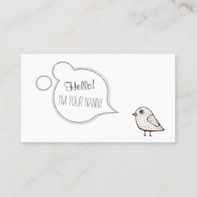 Speech Cloud Tweet Bird Babysiting Childcare Card