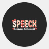 Speech Language Pathologist Valentines Day Slp The ラウンドシール (正面)