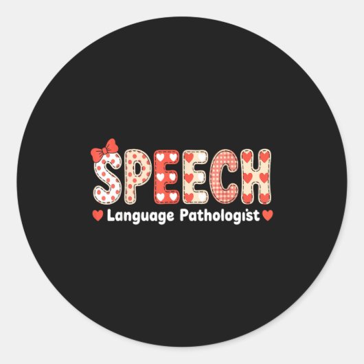 Speech Language Pathologist Valentines Day Slp The ラウンドシール (正面)