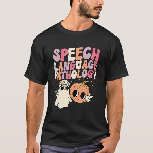 Speech Language Pathology Retro Halloween Speech T Tシャツ (正面)