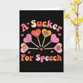 Speech SLP バレンタイン スピーチ 言語病理学が好き カード (黄色い花)