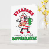 Speech Therapy Christmas Everyone Communicate Diff カード (黄色い花)