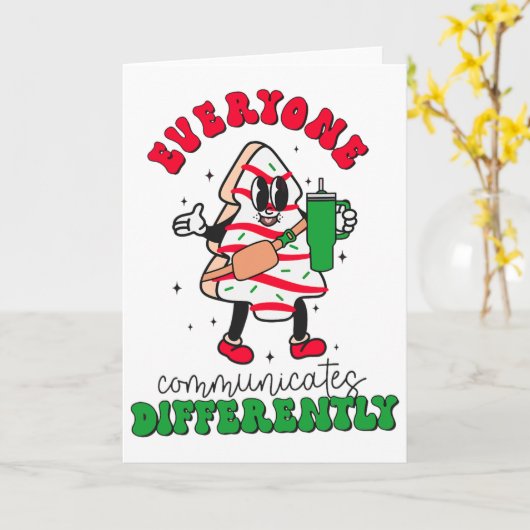 Speech Therapy Christmas Everyone Communicate Diff カード (黄色い花)